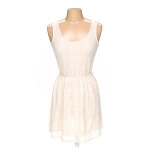 Cream lace dress.